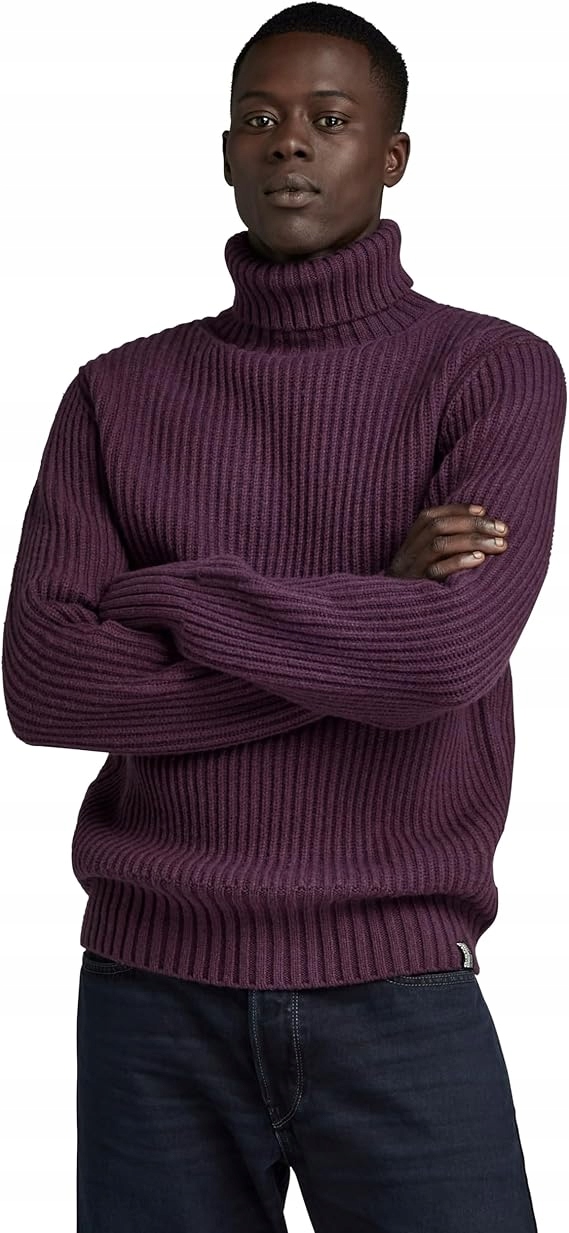 G-star Raw Fialový Pánský Golfový Svetr Z Vlny L J5B