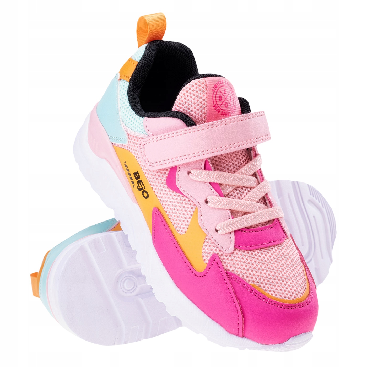 Bejo Sneakersy Dziecięce Agepi Jrg Różowe Elastyczne Gumki Rozmiar 30
