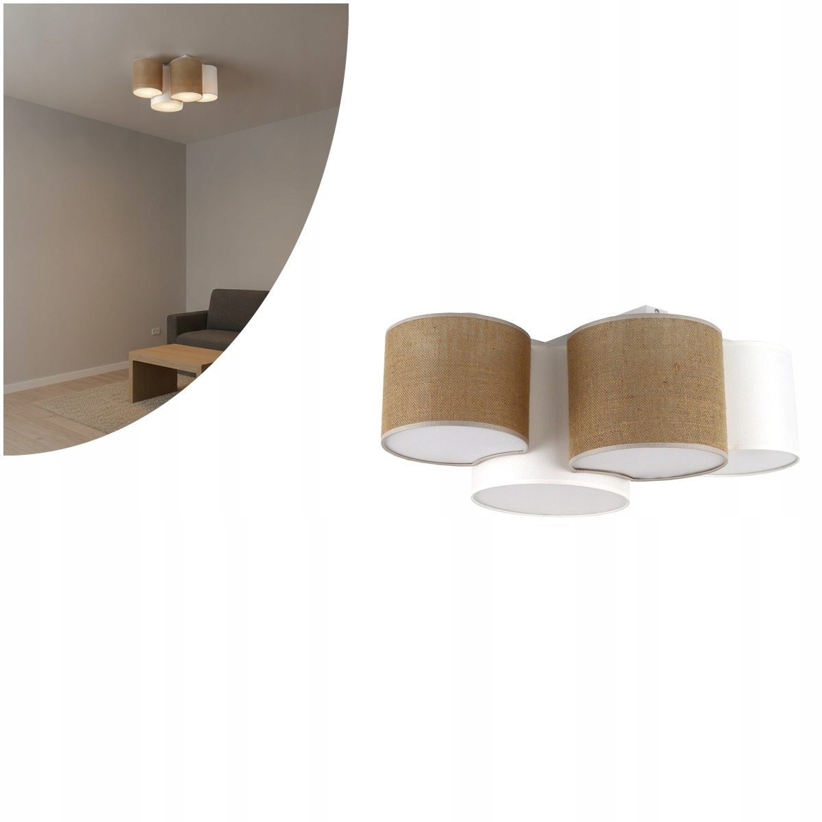 Biela stropná lampa Mona Juta s moderným dizajnom do obývačky Tk Lighting