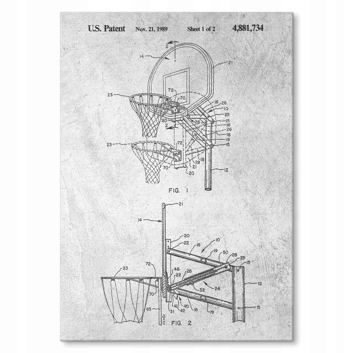 Kovový plakát Basketball sport Stone Szyld Plech 42 x 59,4 cm Dárek