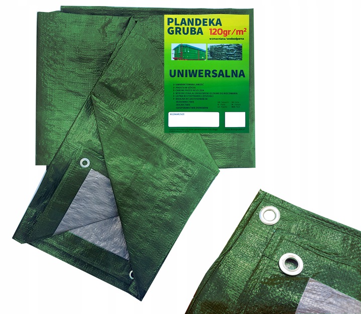 Plandeka 4x6 Plandeki Gruba ZIELONA 120g Folia