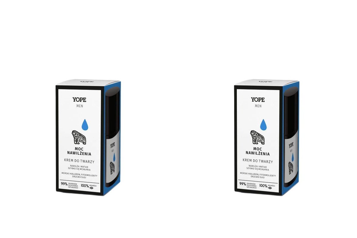 2x Yope Krem do twarzy dla mężczyzn Moc nawilżenia 50 ml