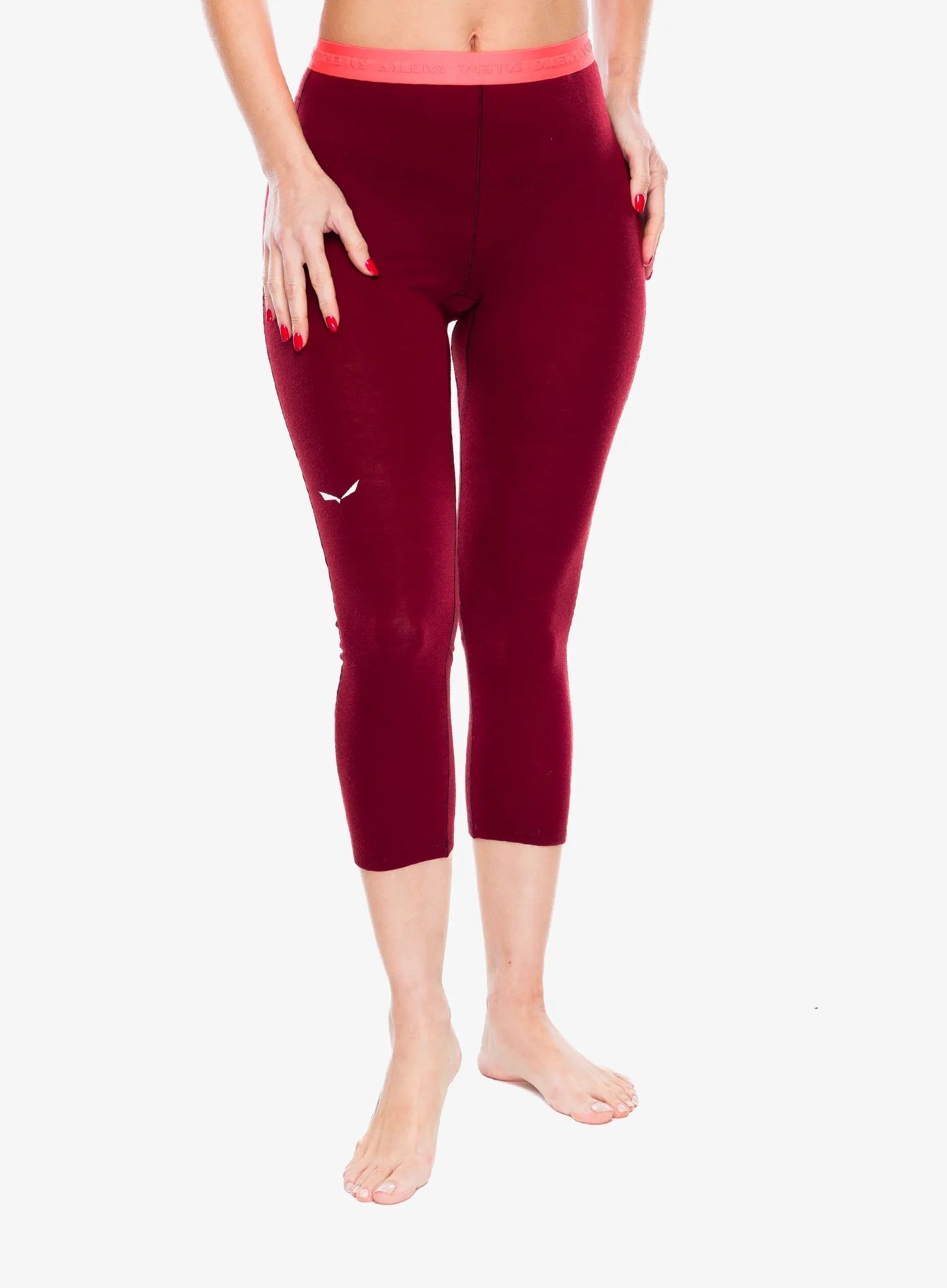 Legginsy termo damskie Salewa Cristallo Warm Amr 3/4 Tight syrah 42 (XL)
