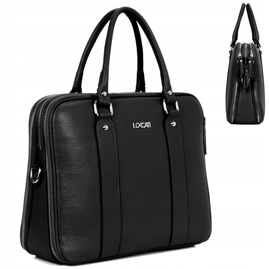 

Czarna torebka duża skórzana Torebki do pracy a4