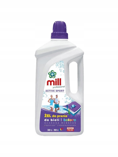 Levně 2 x Mill Professional Active Sport Gel pro praní bílého a barevného prádla 1,5 l
