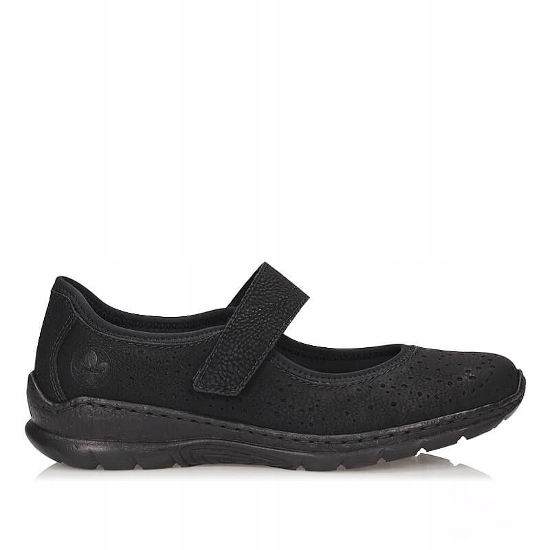 Klasické černé dámské polobotky na suchý zip Rieker N4299-00