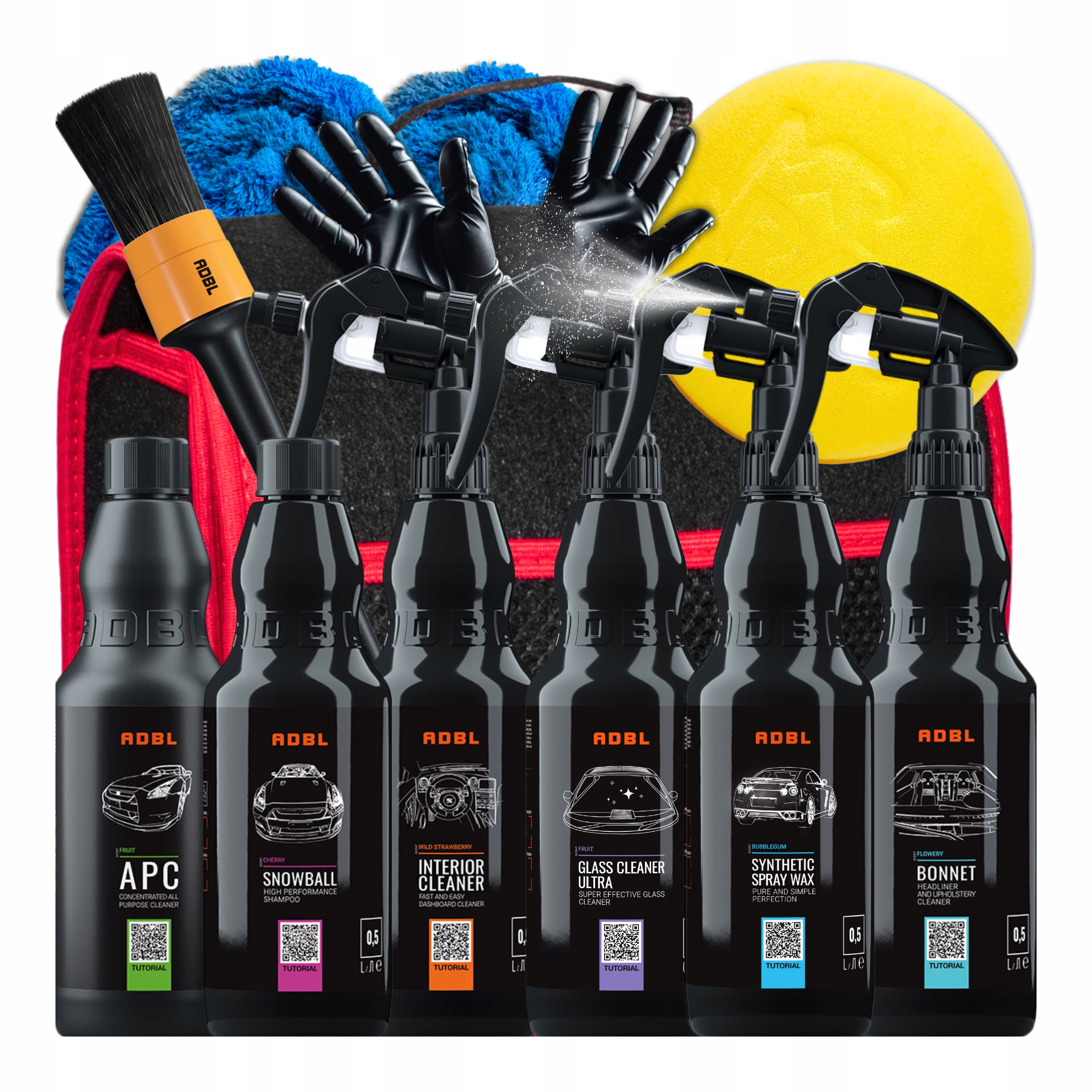 Adbl Sada kosmetických přípravků do auta s příslušenstvím pro detailing celého vozu