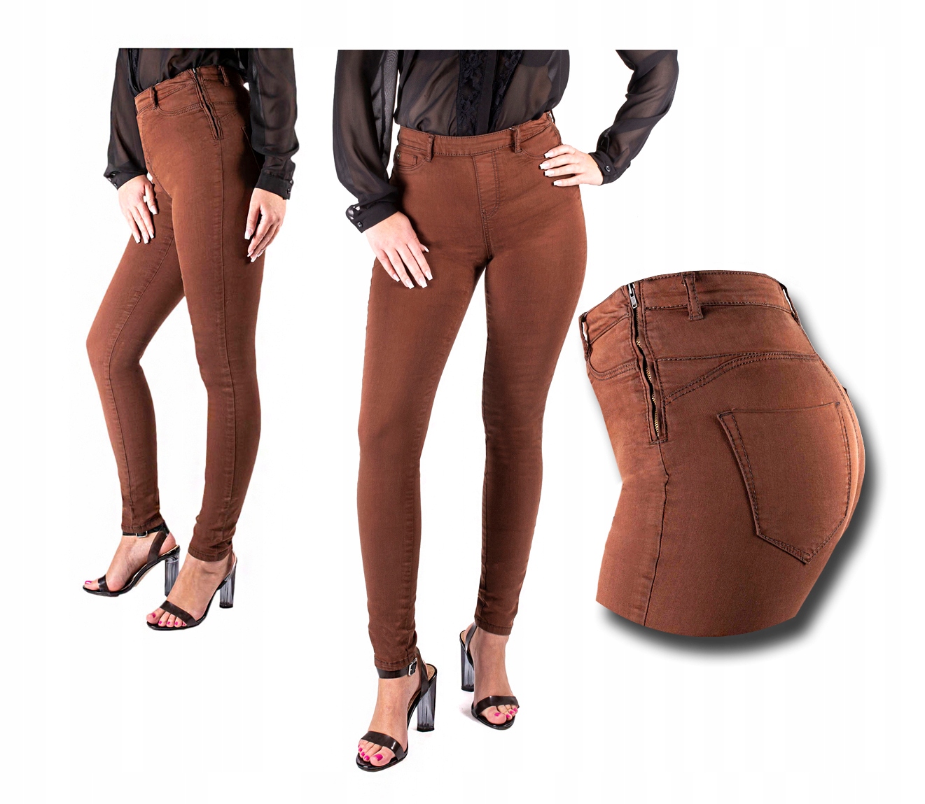 

Spodnie jeans Damskie spodnie z Wysokim Stanem 36