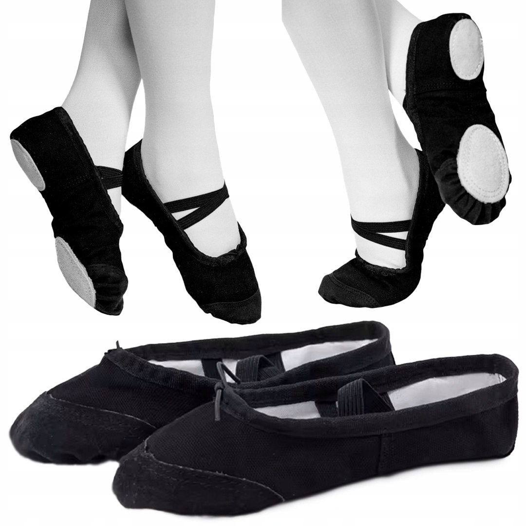 BALETKI DO TAŃCA GIMNASTYKI RYTMIKI MODEL "PRIMA" ROZMIAR 38 CZARNE