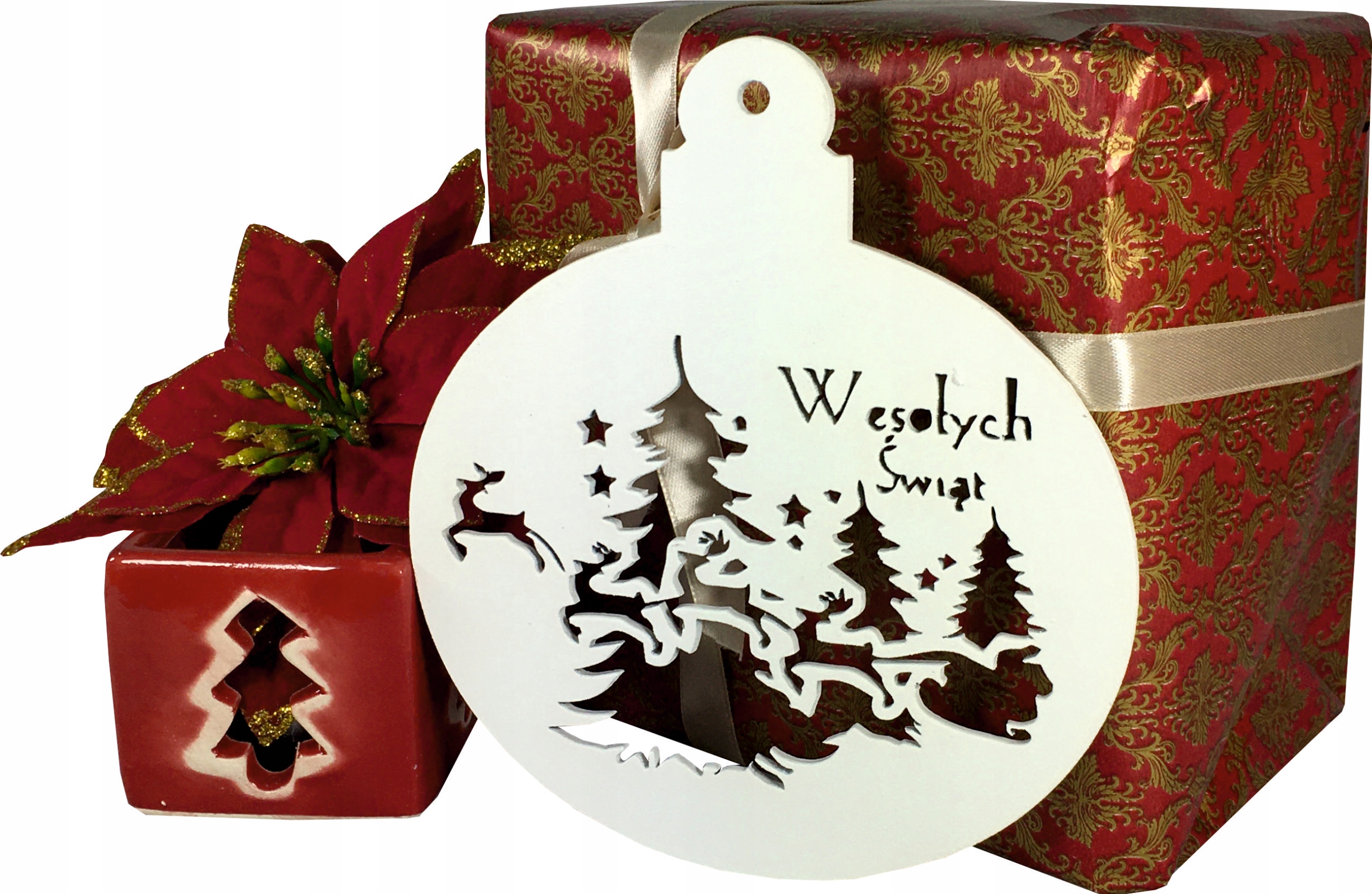 BOMBKA ZAWIESZKA WESOŁYCH ŚWIĄT DEKORACJA 30CM