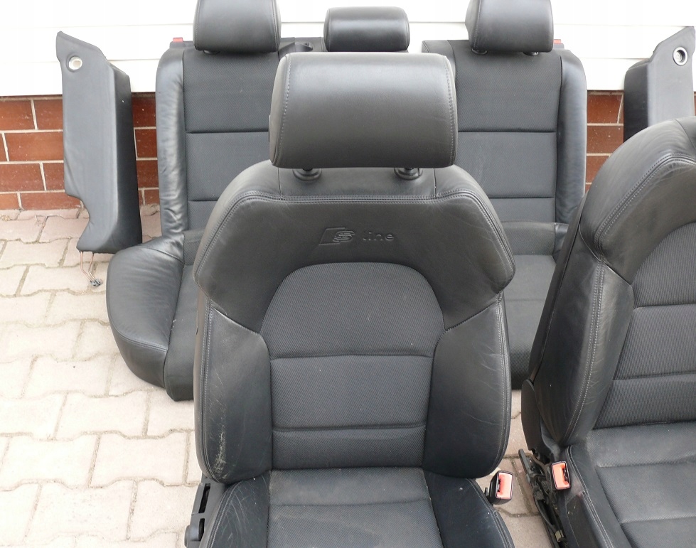 Sitz Sitze links rechts Sitz schwarze Halbleder S-LINE AUDI A6 C6 AVANT 04