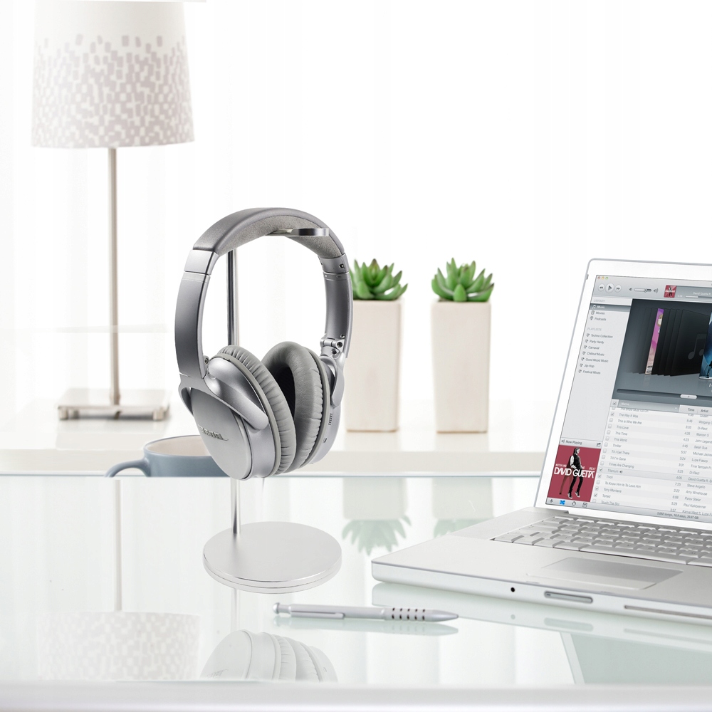 NEW BEE STAND STOJAK NA SŁUCHAWKI ALUMINIUM SILVER Model NB-PREMIUM-WH