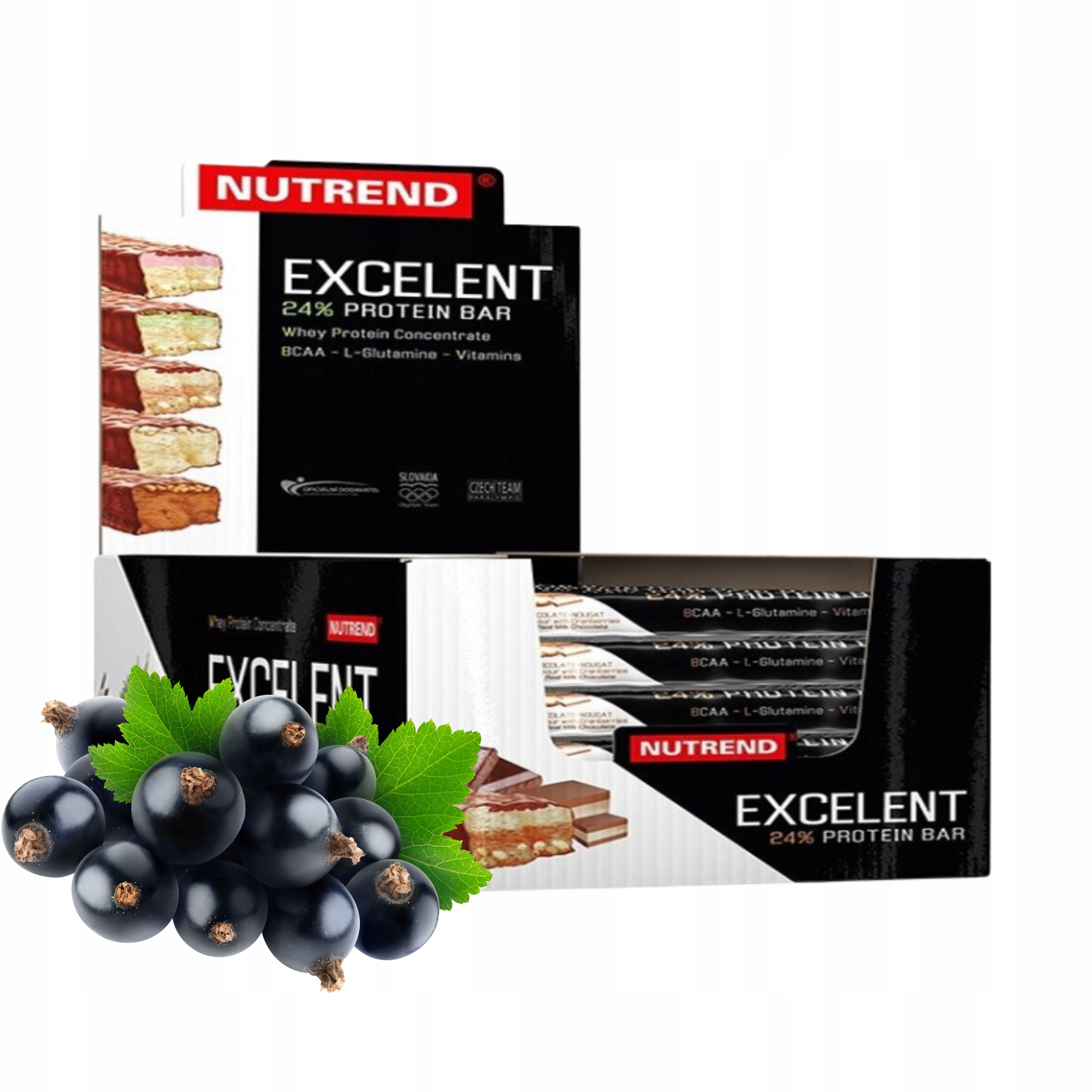 Proteinová Tyčinka Excelent 18x85g Černý rybíz Proteinová tyčinka Nutrend