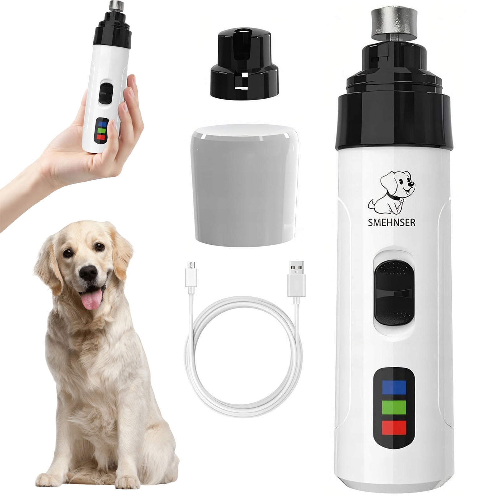 Levně Pilník Na Nehty Drápků Pro Psa Kočku Ultra Tichá Elektrická Bruska