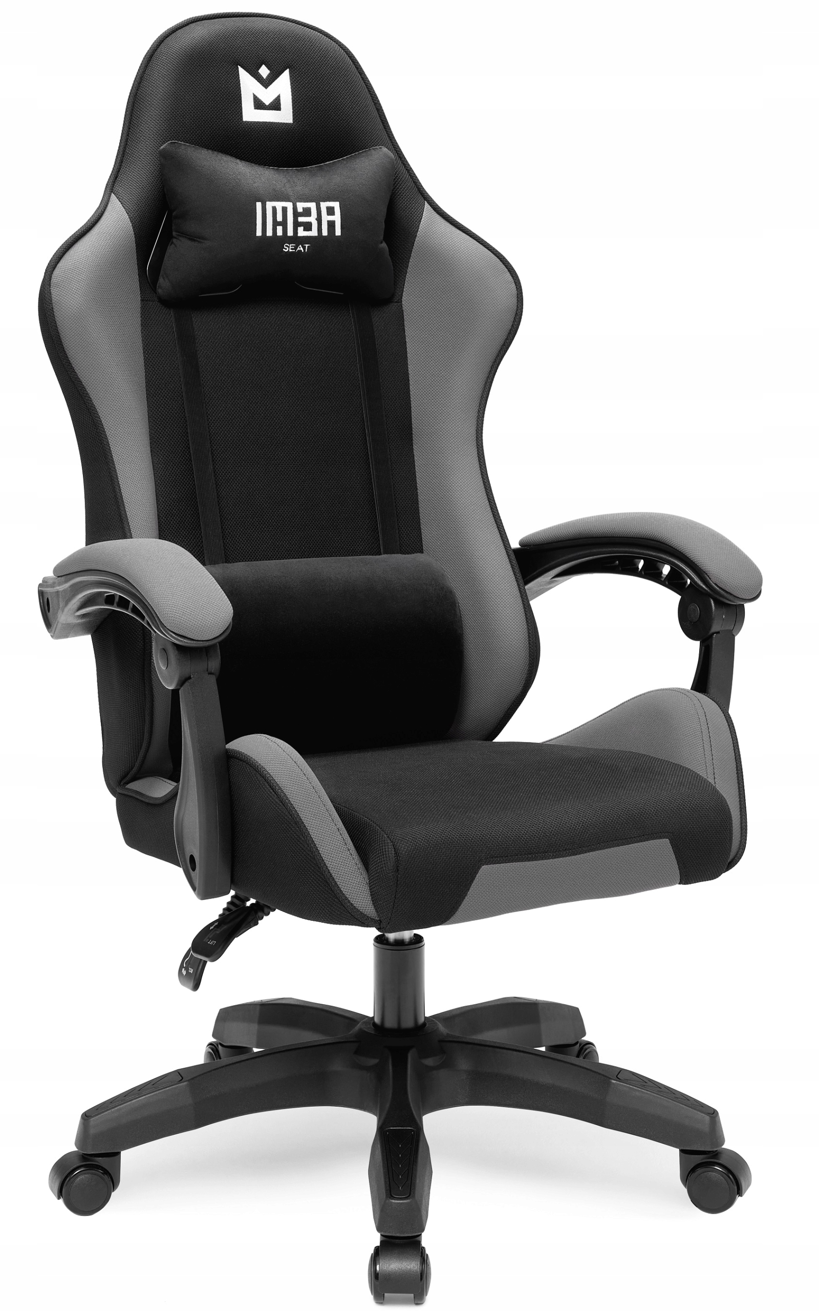 Materiałowy fotel gamingowy biurowy krzesło gracza czarny Tkanina