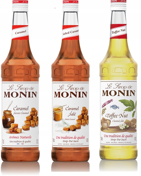 Levně Sada karamelových sirupů Monin Karamel , Slaný Karamel , Karamelový oříšek
