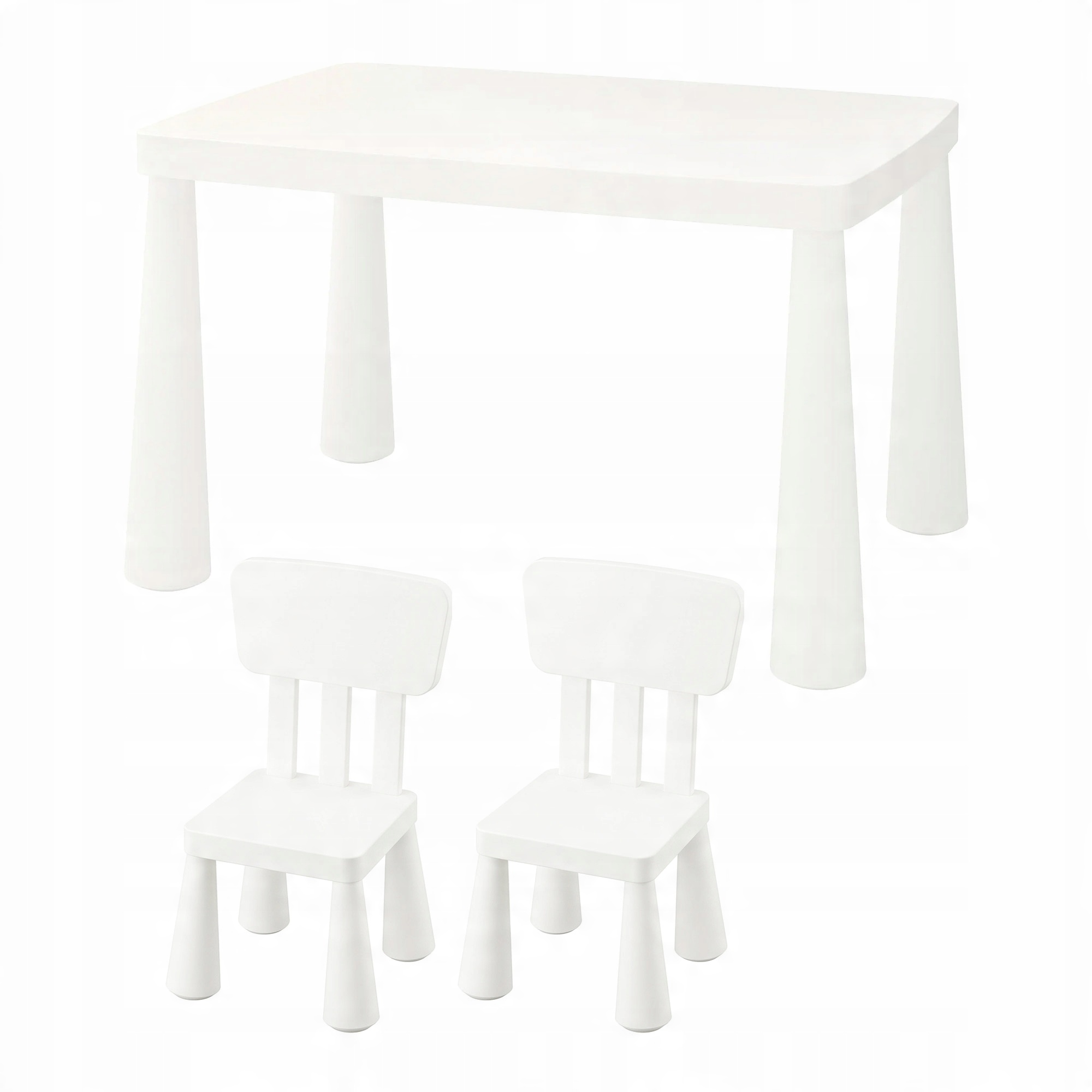 

Zestaw Ikea Mammut Stolik Dziecięcy + 2 Krzesła
