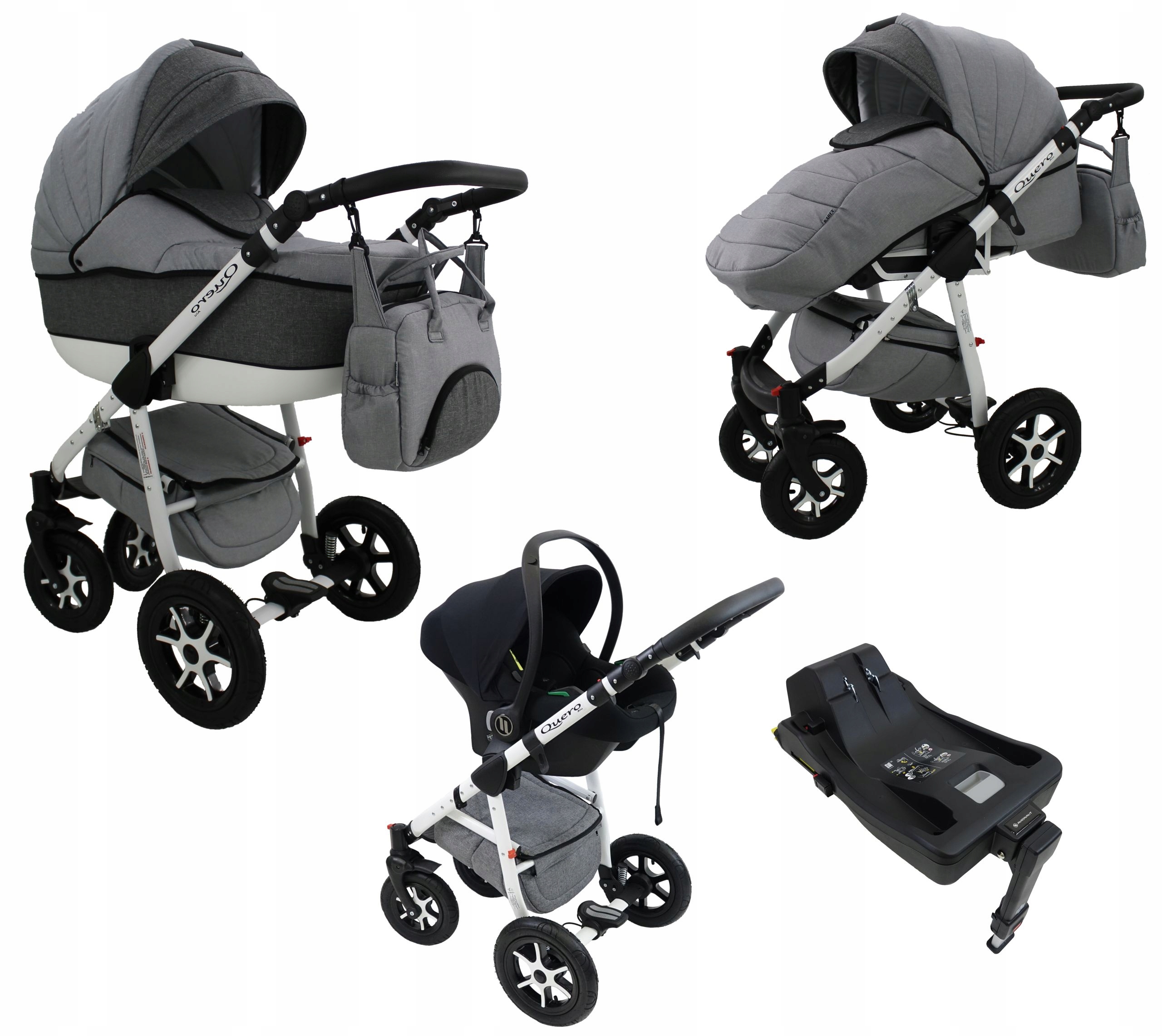 KAREX WÓZEK QUERO LEN 4W1 GŁĘB SPAC FOTEL 13KG+ISOFIX N