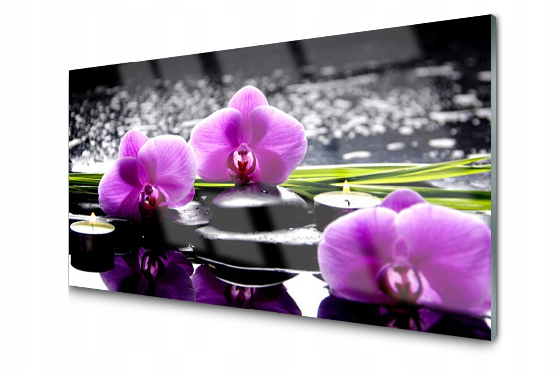 

Panel szklany dekor Kwiat Storczyk 120x60 + Klej