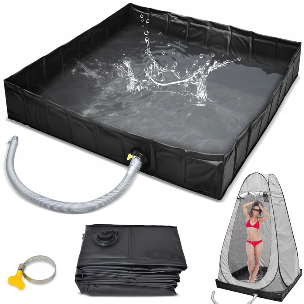 Składany Podstawa Prysznic Kempingowy Turystyczny Przenośny Z Rurą Spustową