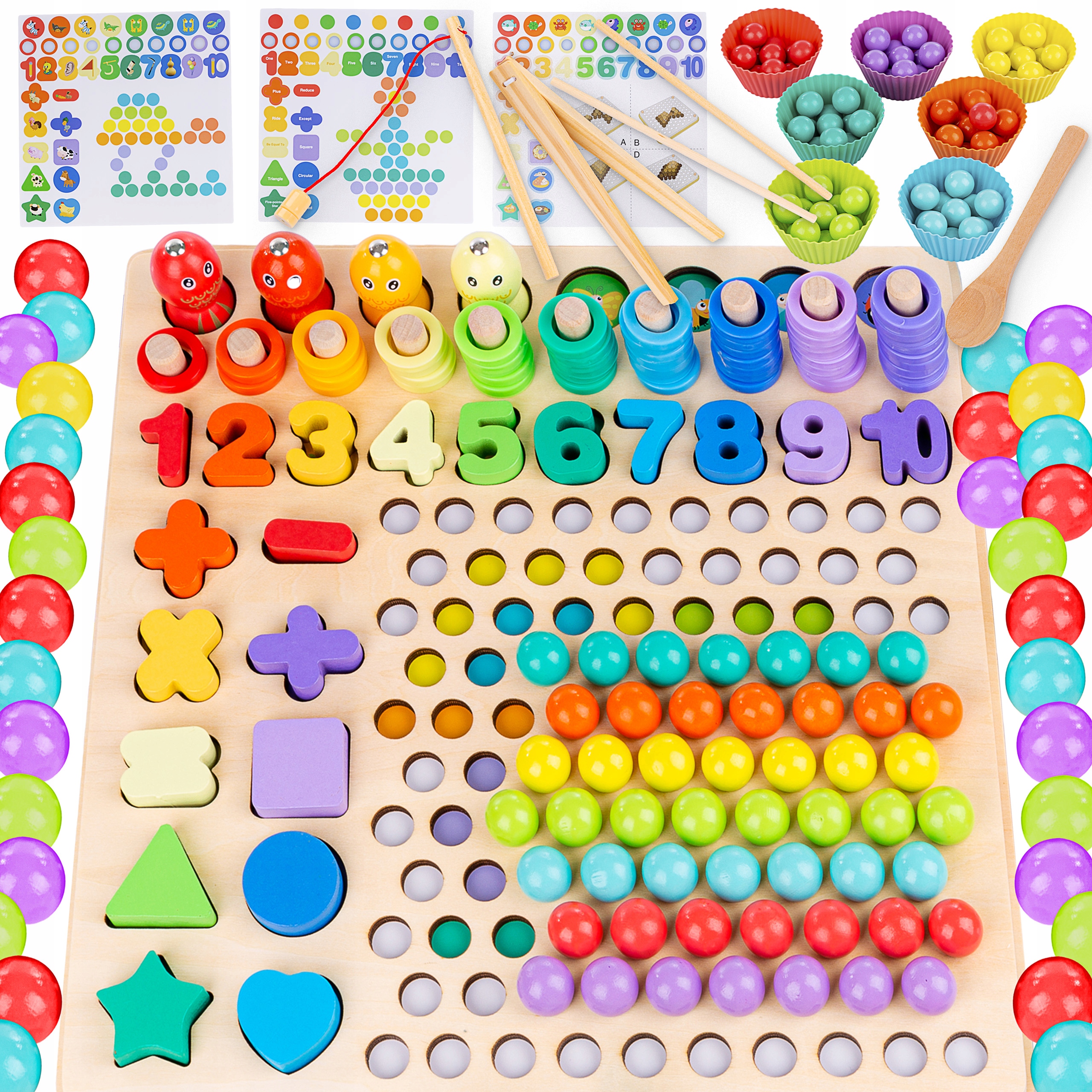 

Drewniana Układanka Kulki Koraliki Puzzle Mozaika