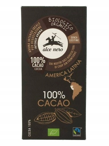Levně 3x Alce Nero Tabulka hořká 100% kakao Bio 50 g