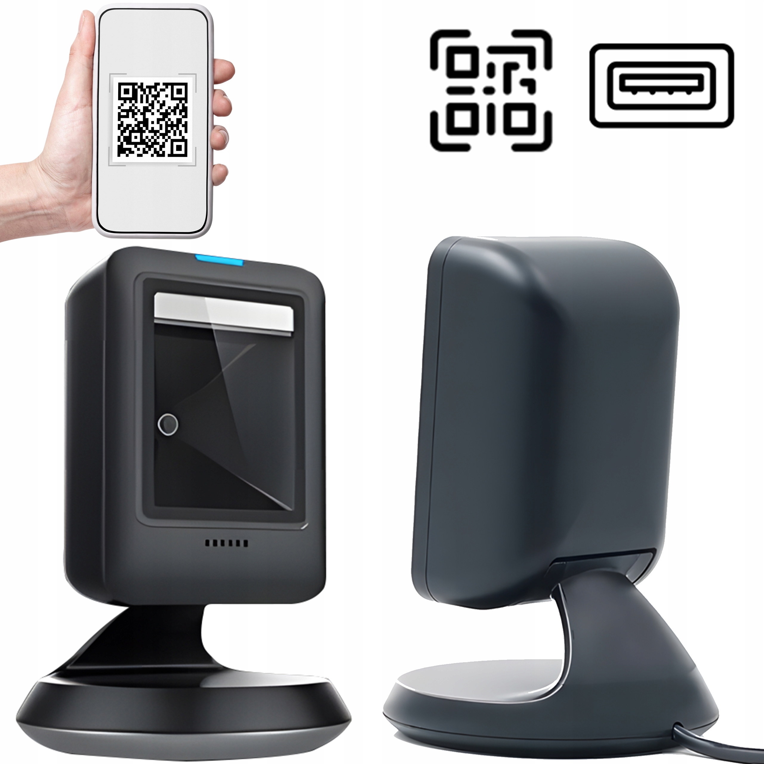 Čtečka Qr A Čárových Kódů Stacionární kabelové Usb automatické skenování