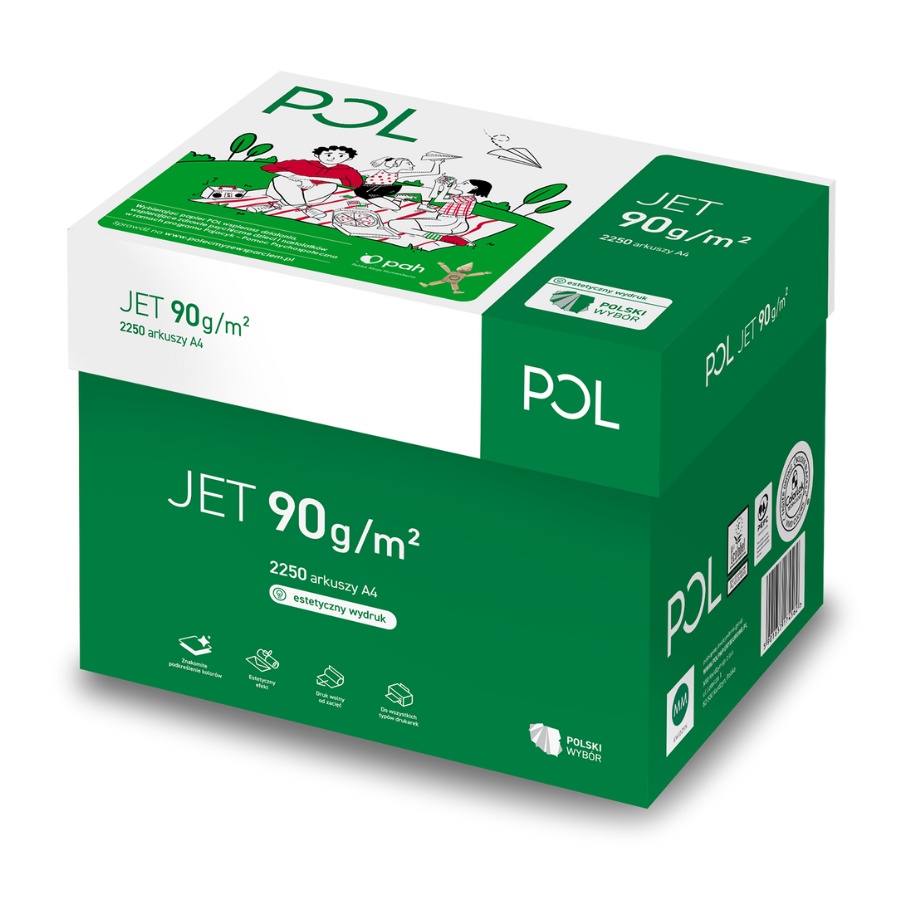 Papier ksero A4 PolJet 90g klasa A 2250 arkuszy