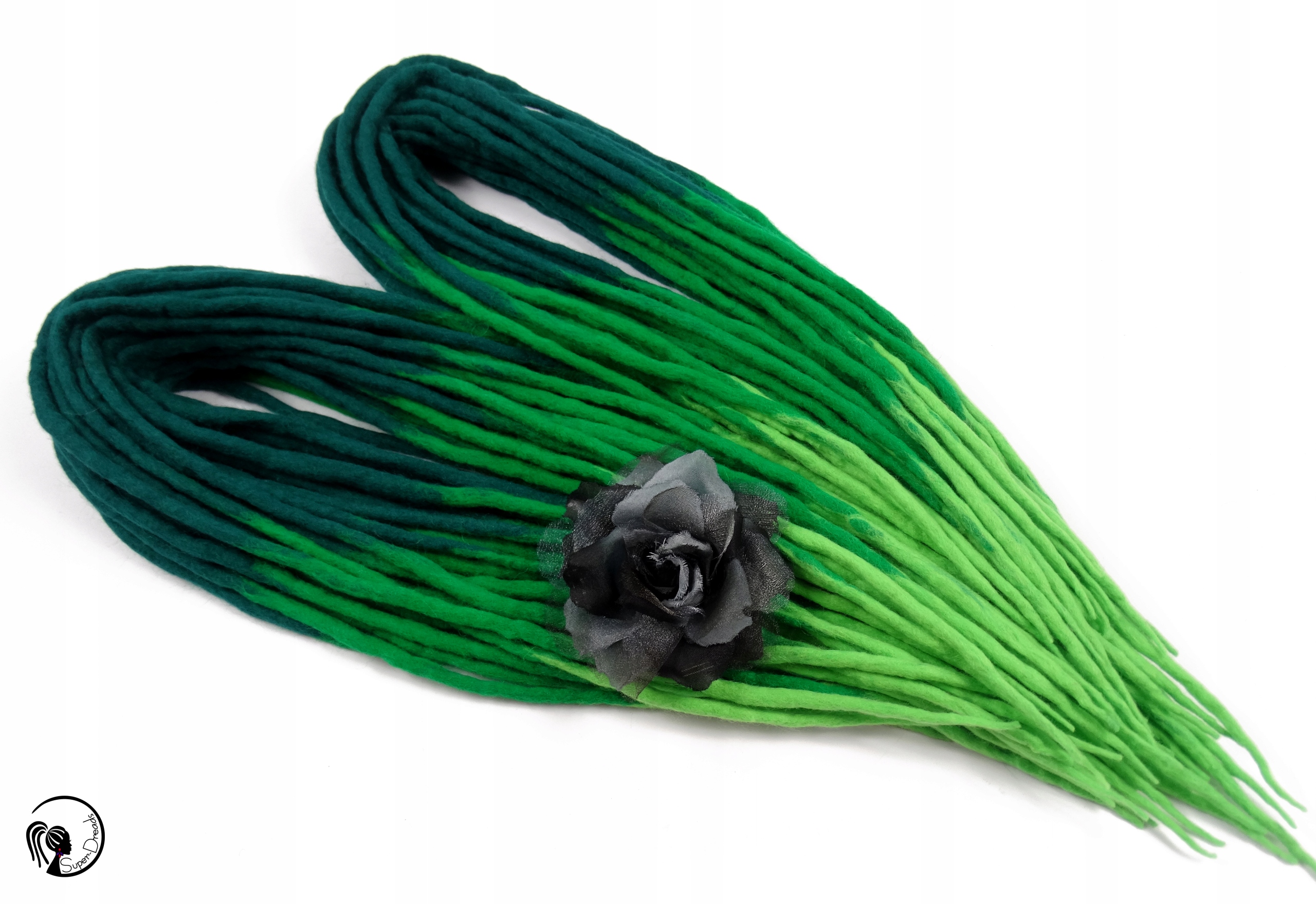 Dredloky Vlněné Dredy, zelené, Výrobní Malachit, 10 kusů