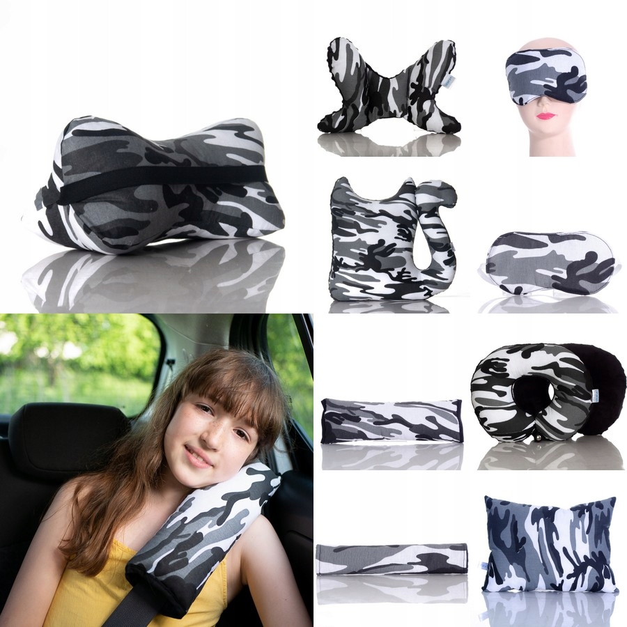 Poduszka podróżna motylek antywstrząsowy minky Kolor czerń