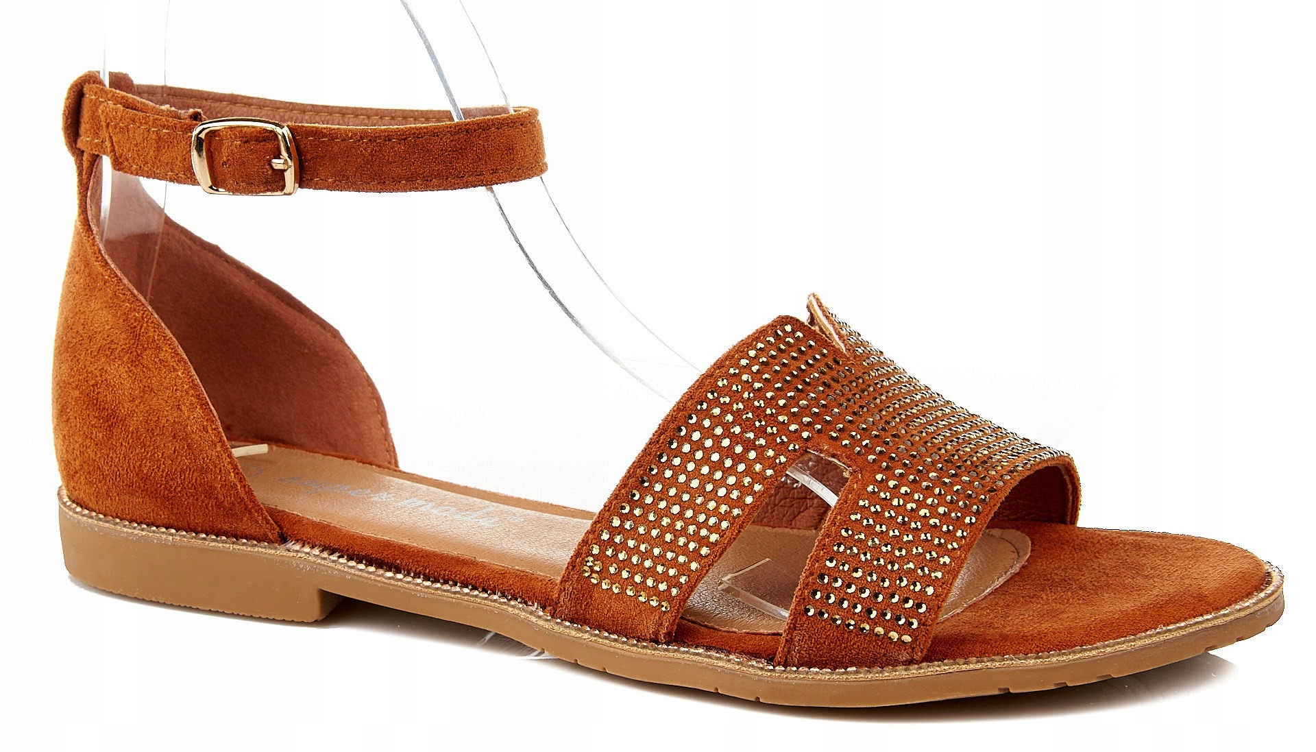 

Sandały Zamszowe Na Płaskim Obcasie Camel 38