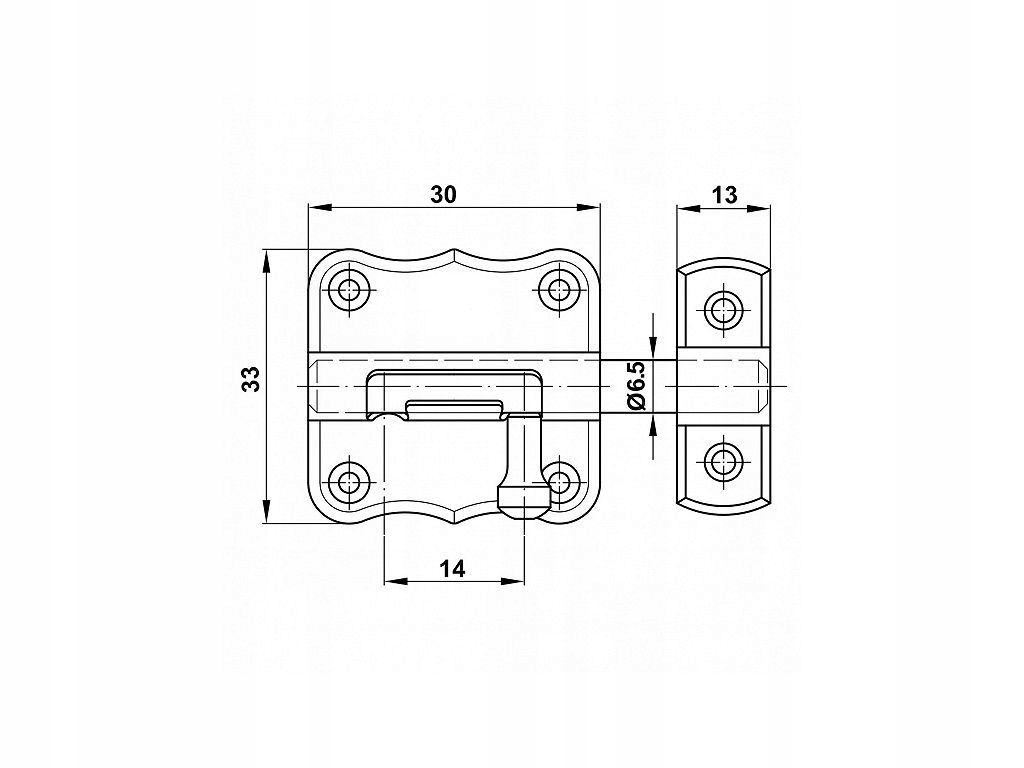 ZASUWA UNIWERSALNA ZASUWKA ZAMKNIĘCIE BLOKADA 30 mm Marka inna