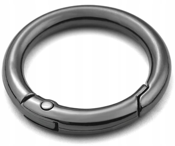 Kółko do Breloczka Kluczy Czarne Grube Diy Otwierany Karabinek 28 mm Black