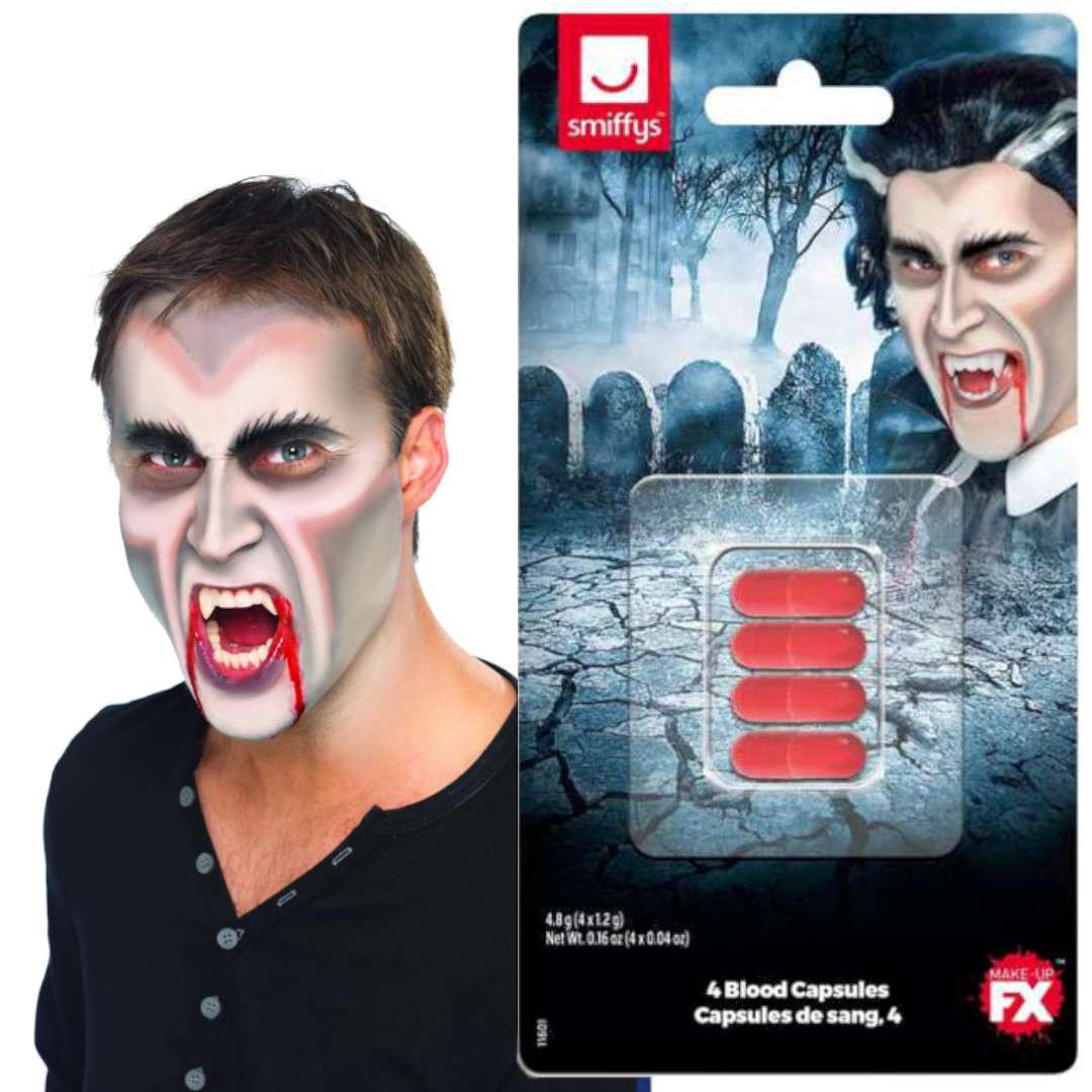 SZTUCZNA KREW w kapsułkach Halloween żart dowcip