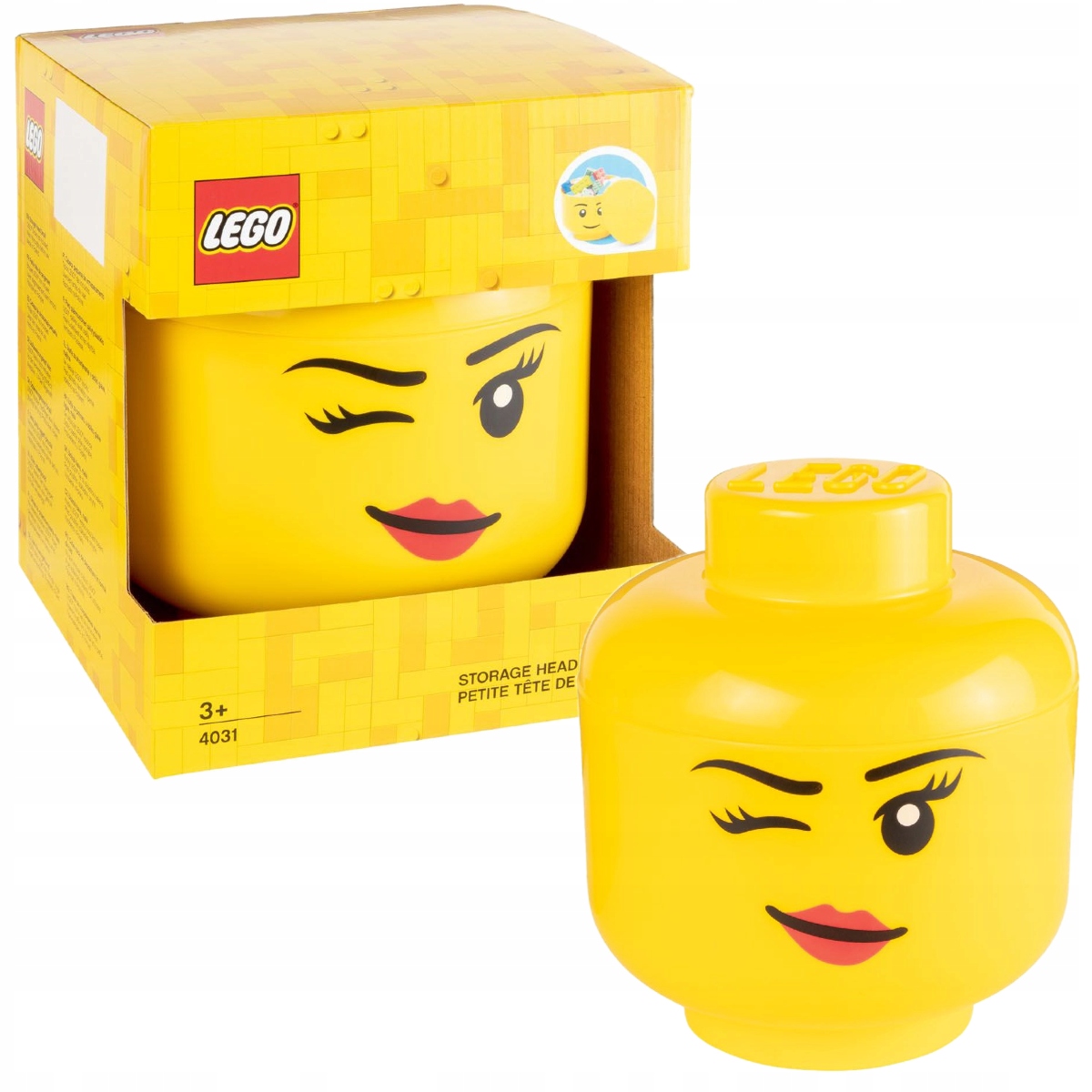 Lego Pojemnik Głowa Klocki Dziewczyna Oczko Mini ø10cm 40331727 Xs 0,36L