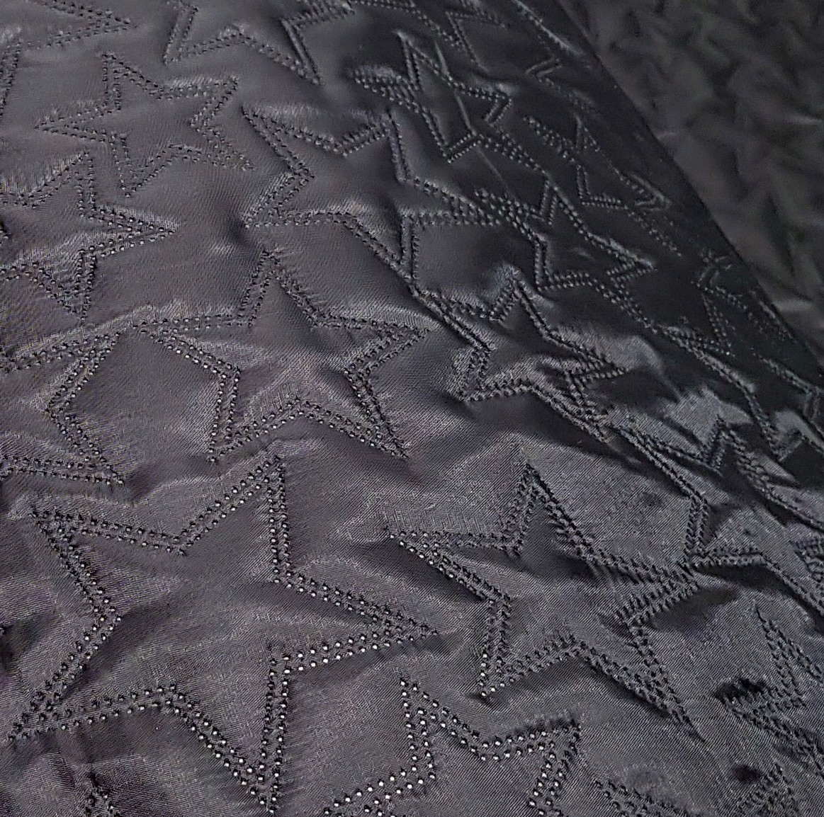 120gr 50 bm Černá prošívaná Podšívka Hvězdičky Podšívková tkanina Oblečení