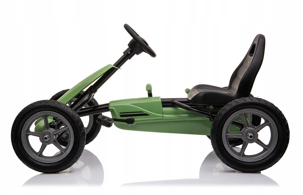 GOKART NA PEDAŁY DUŻY KOŁA POMPOWANE DLA DZIECI HAMULEC SUPER PREZENT ZIELO Szerokość pojazdu 60 cm