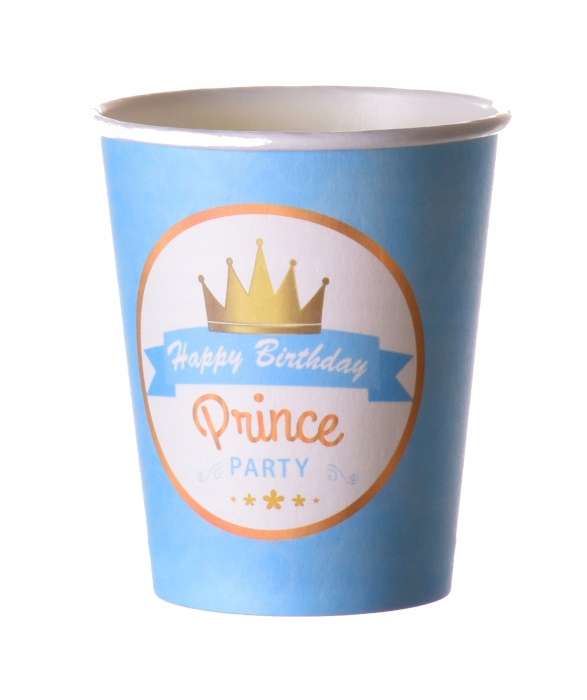 KUBKI KUBECZKI PAPIEROWE urodzinowe Prince chłopca