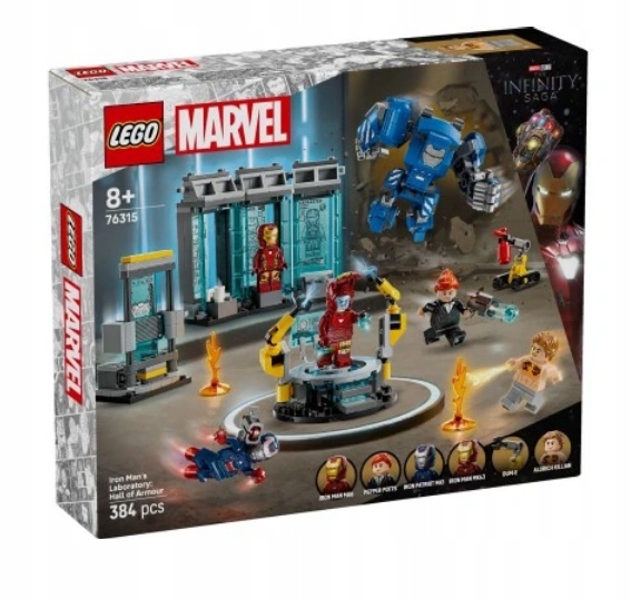 Lego 76315 Hrdinové Marvel Laboratoř Iron Mana Zbrojovka