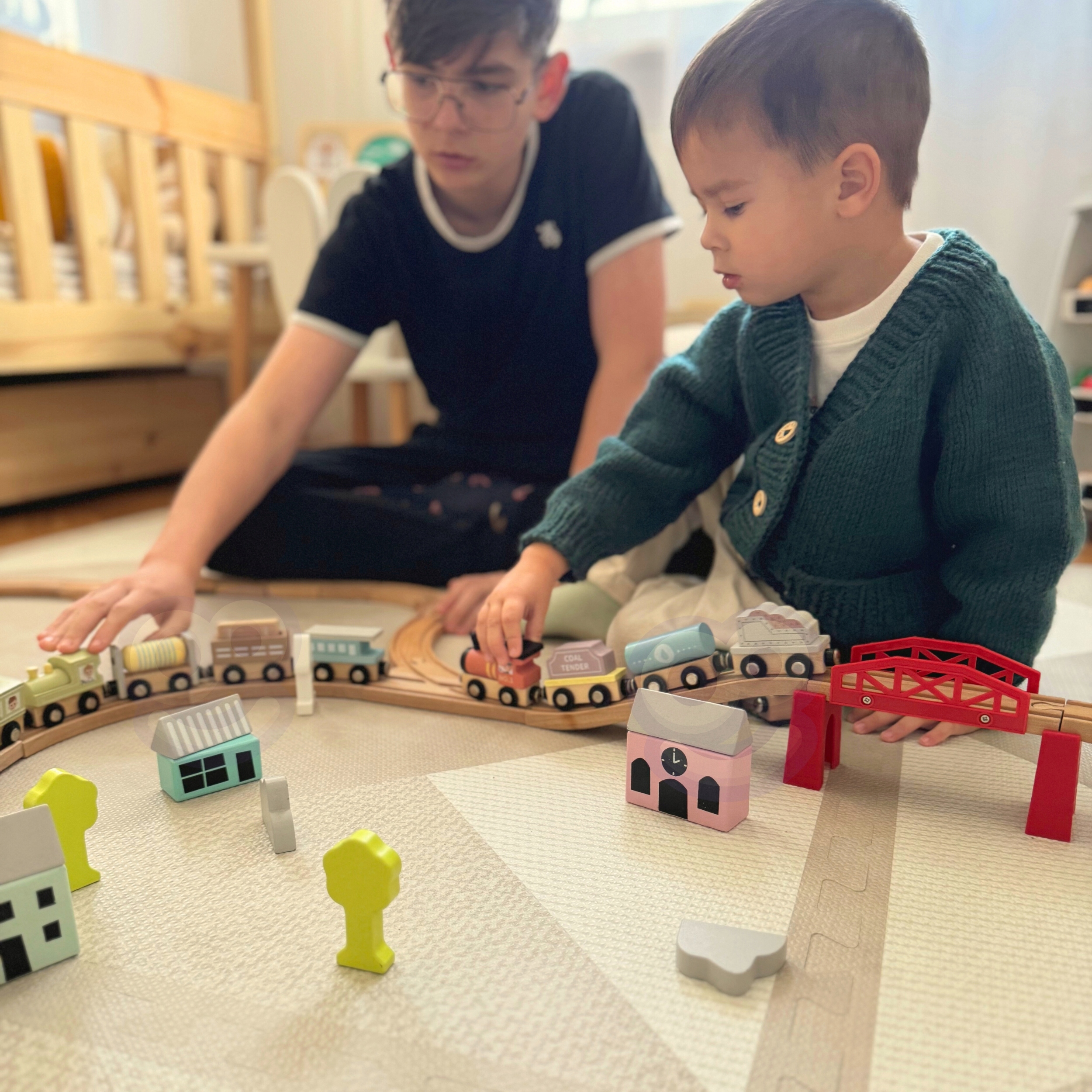 POCIĄG DREWNIANY WAGONIKI POJAZDY NA MAGNES CIUCHCIA KOLEJKA TOOKY TOY Rodzaj pojazdu zestawy drewniane