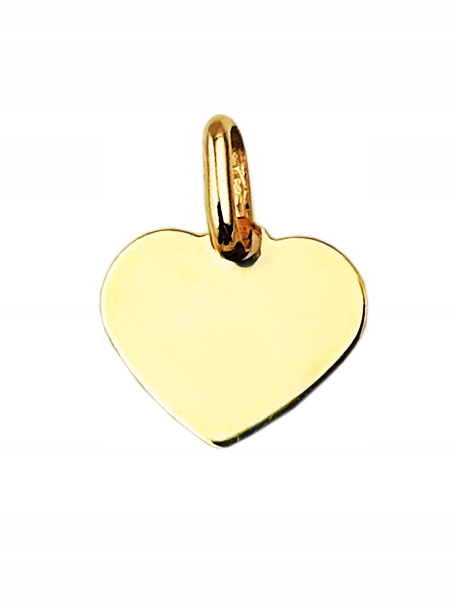 Zlatý přívěsek, přívěsek, srdíčko, ploché, hladké, leštěné