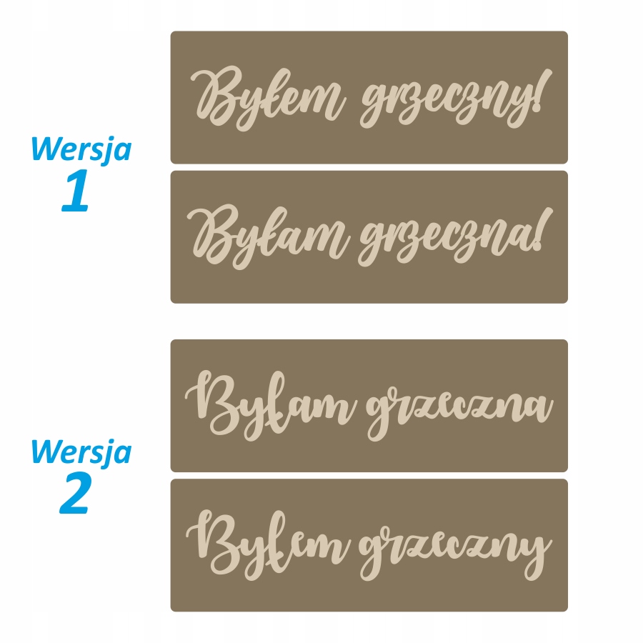 Tabliczka BYŁEM GRZECZNY BYŁAM GRZECZNA dwustronna Model Tabliczka z napisem byłem grzeczny