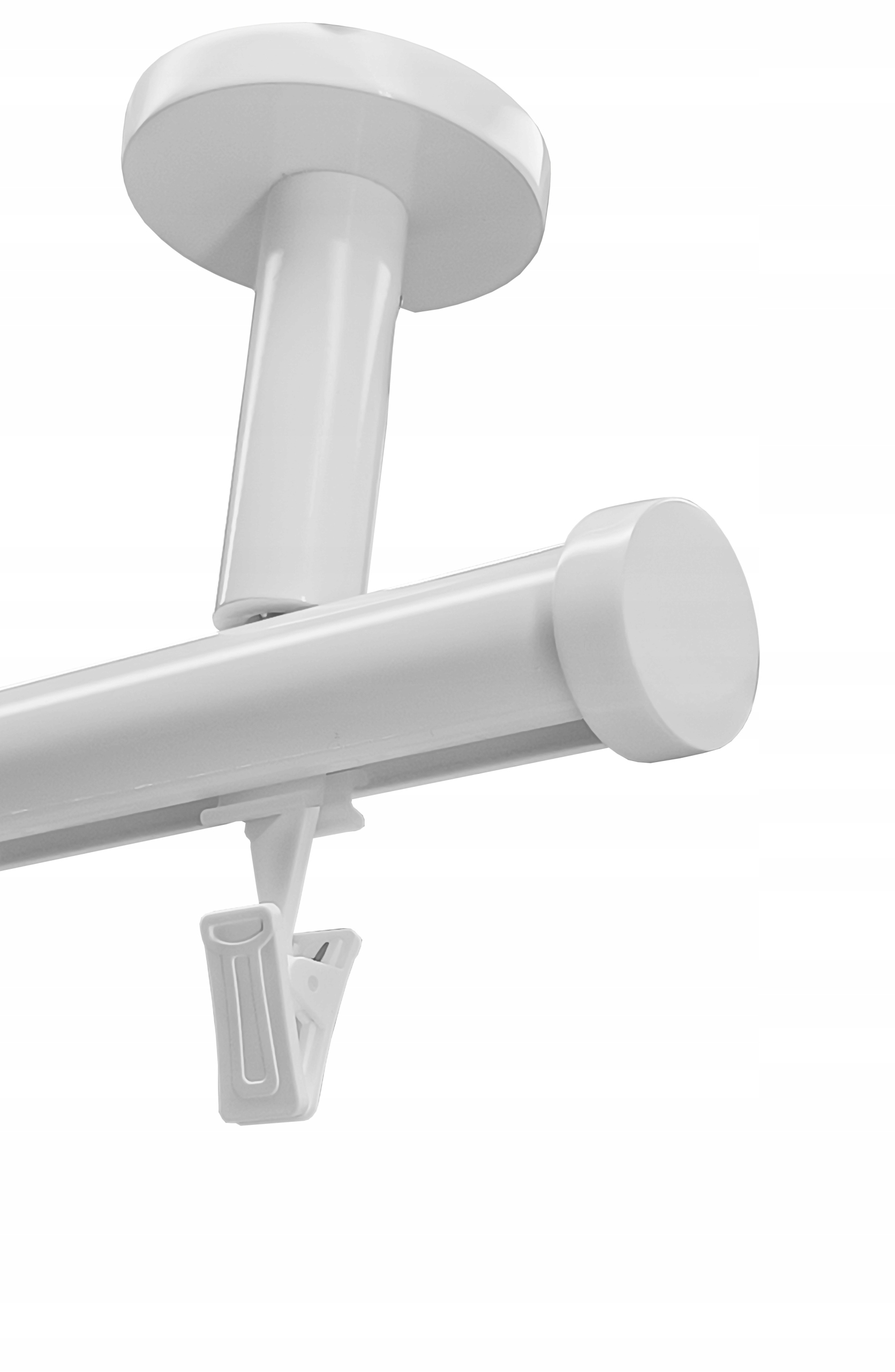 Garnýž stropní Aluminiový 20 mm Bílý 400 cm žabka