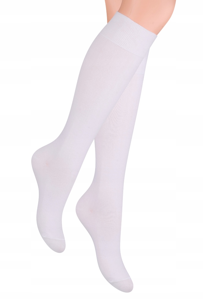 

Steven Podkolanówki Białe Bezuciskowe 32-34