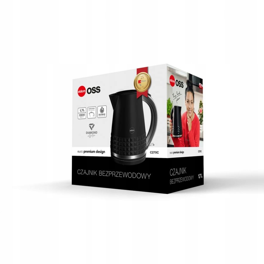 CZAJNIK ELEKTRYCZNY BEZPRZEWODOWY ELDOM C270 1,7l Marka Eldom