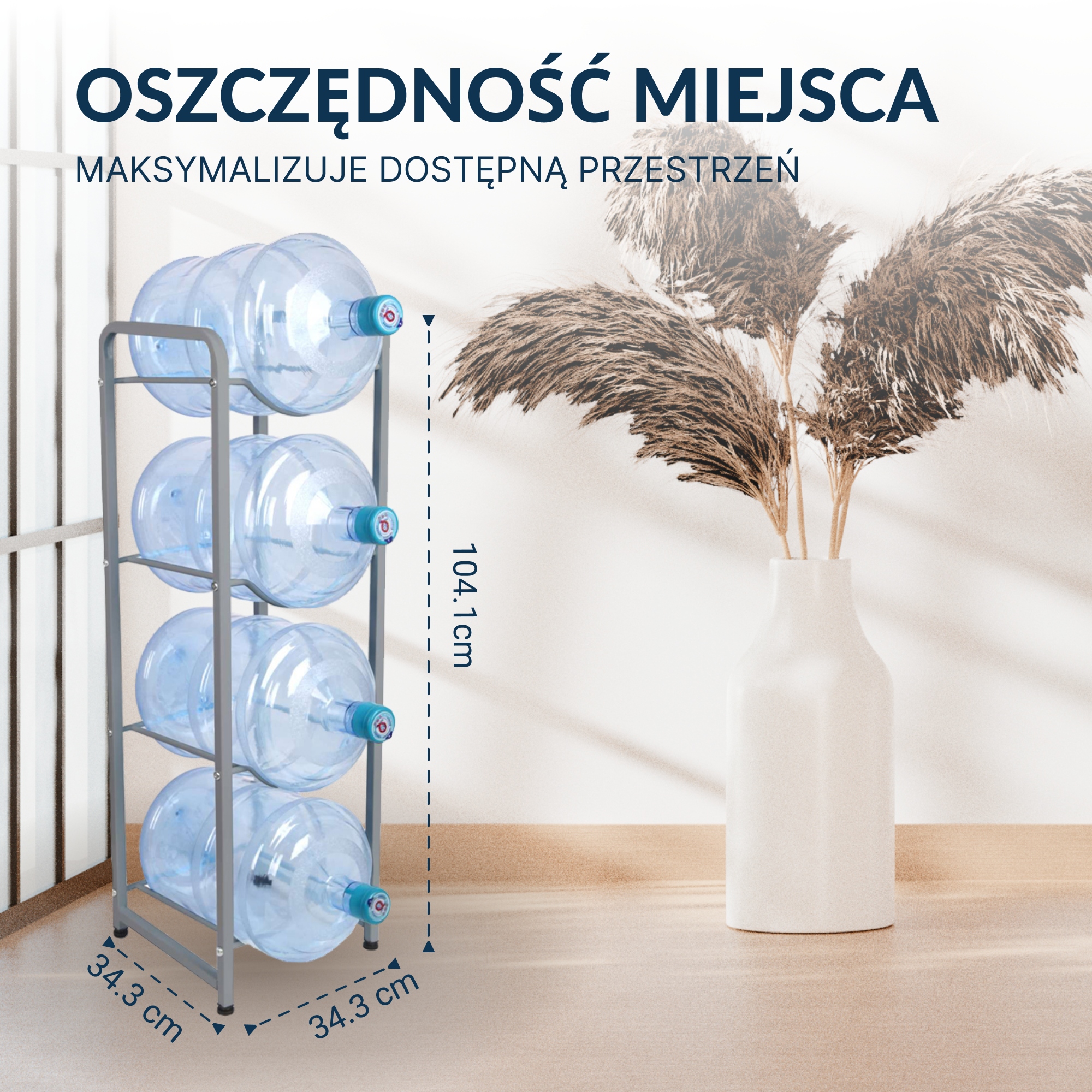 Stojak na 4 butle z wodą ViO MR-4 - Metalowy, Składany - Organizer do butle Marka ViO