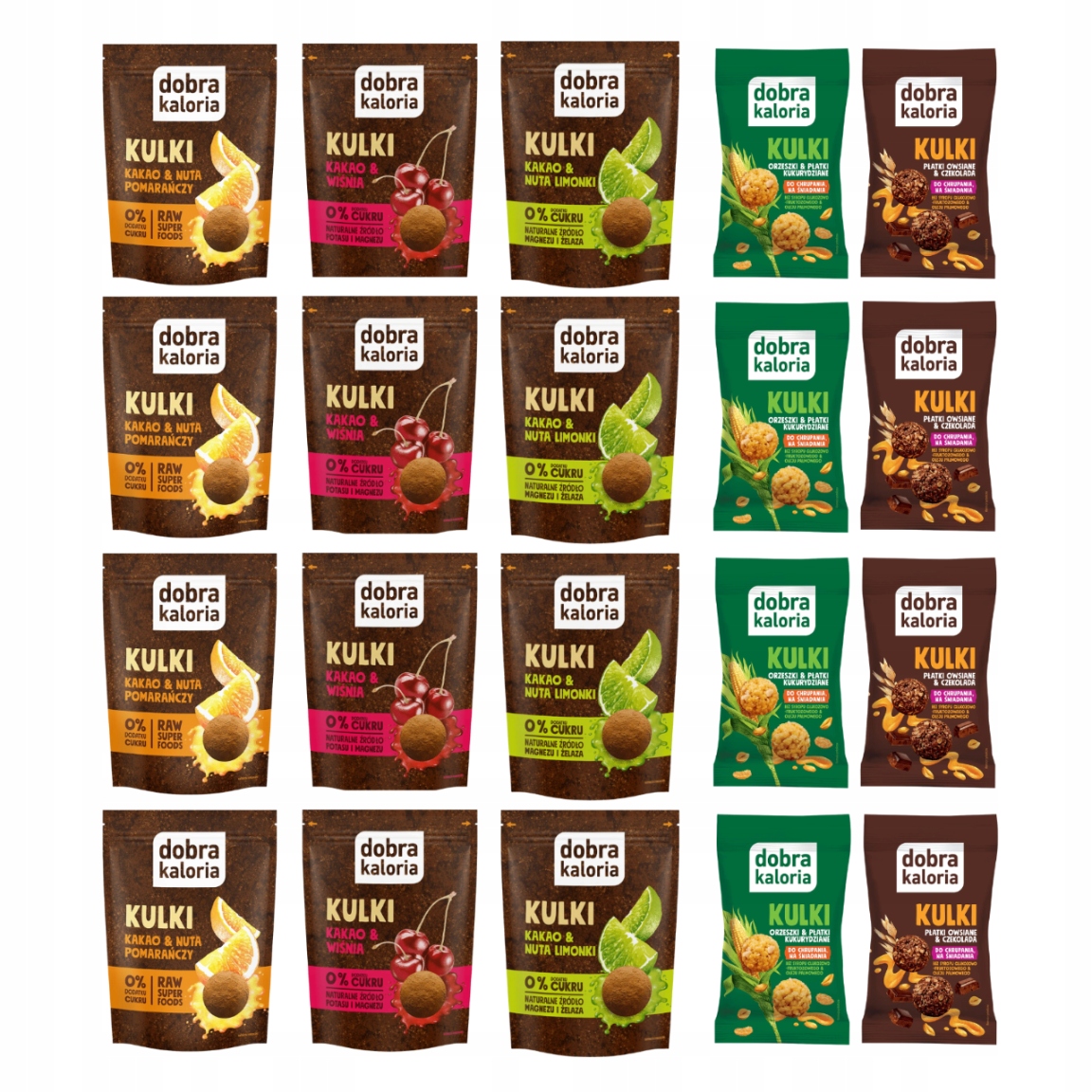 Zestaw Dobra Kaloria Kulki mocy i śniadaniowe MIX smaków 20 szt.