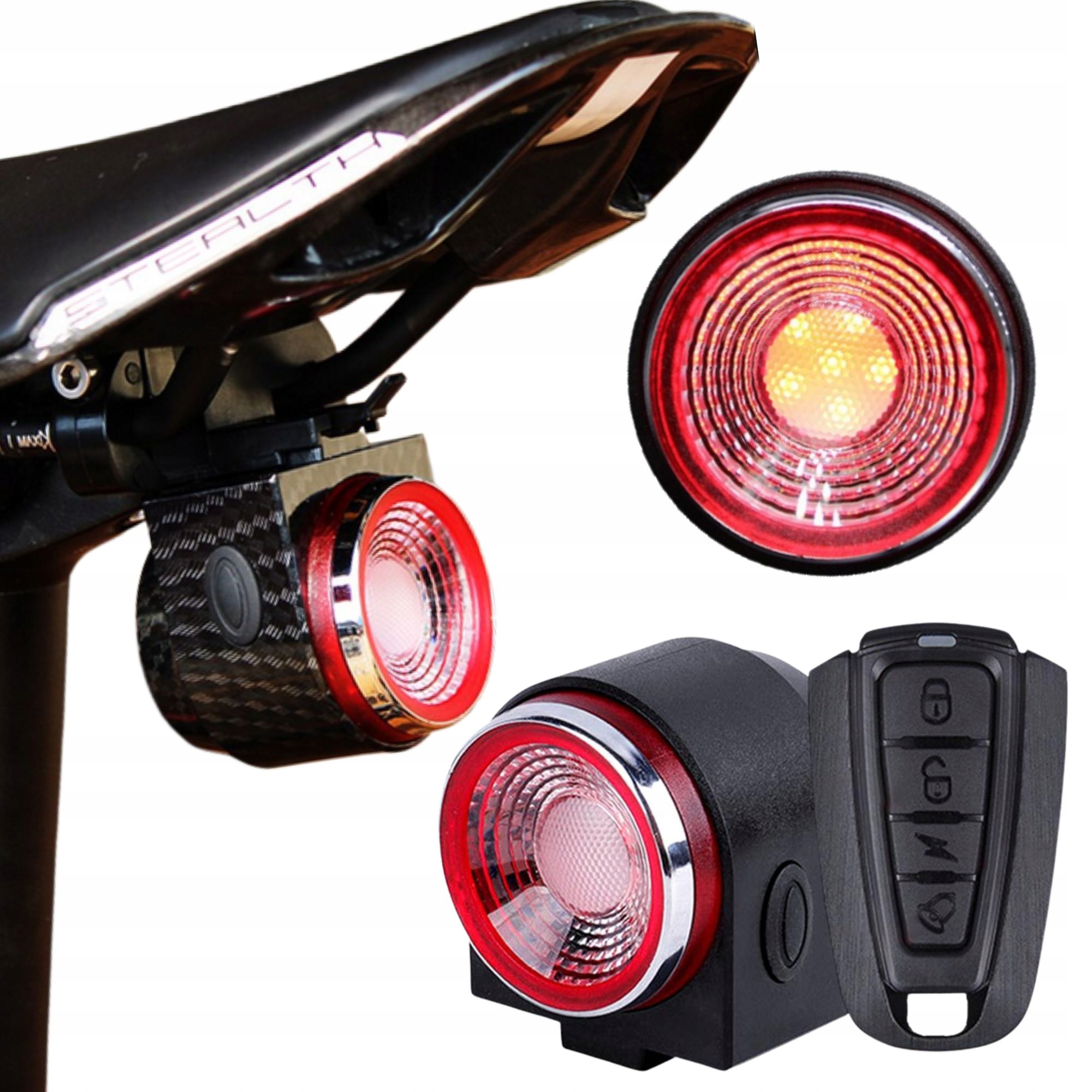 

Alarm Światło Stop Lampka Rowerowa Antusi A8