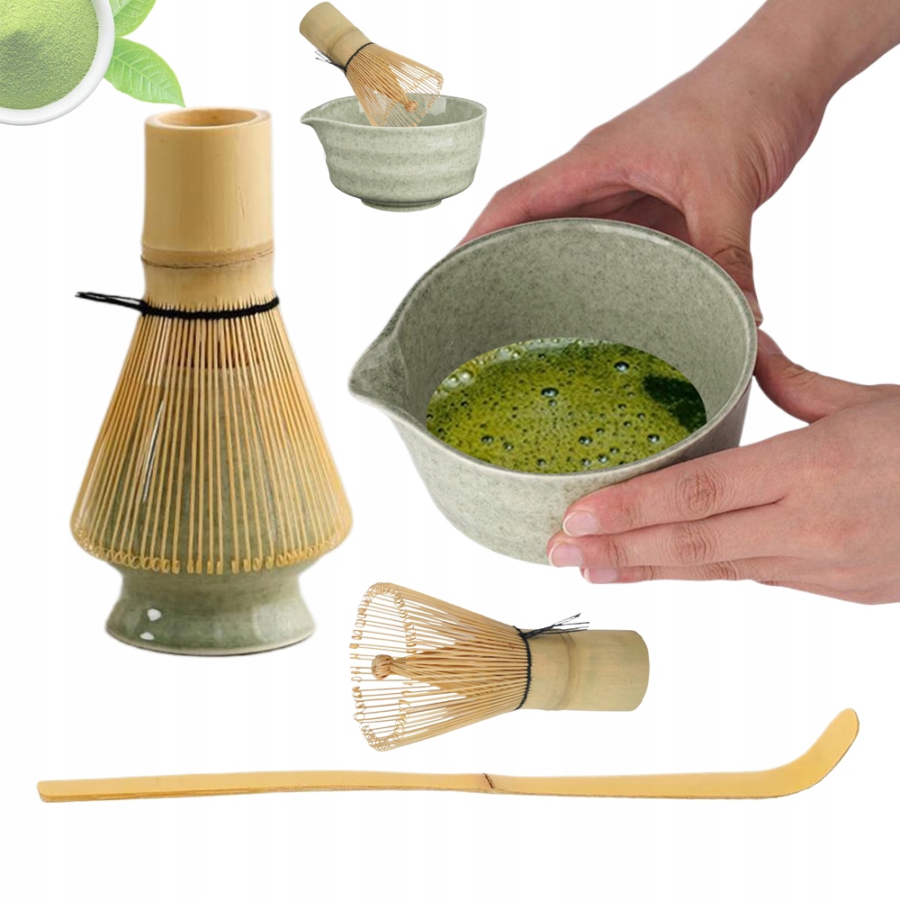 Levně Sada Na Matchu 4KS Bambus Tradiční Řemeslo Keramická Miska