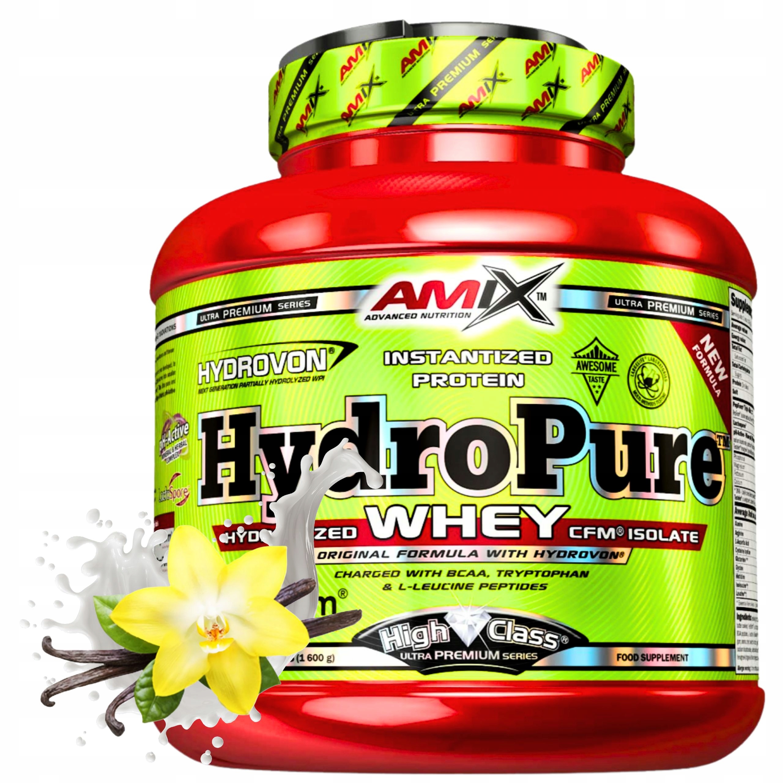 Protein Wph Hydrolyzát syrovátkového proteinu Amix HydroPure Whey Vanilkový